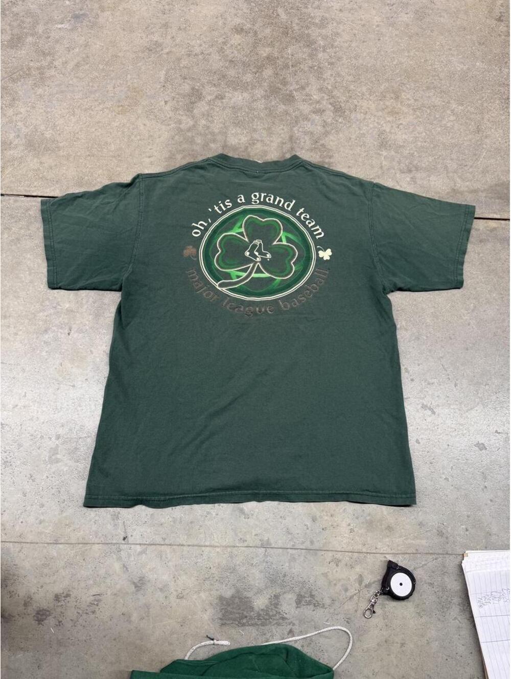 vintage boston red sox oh tis a grand team lee sport green clover shirt size xl